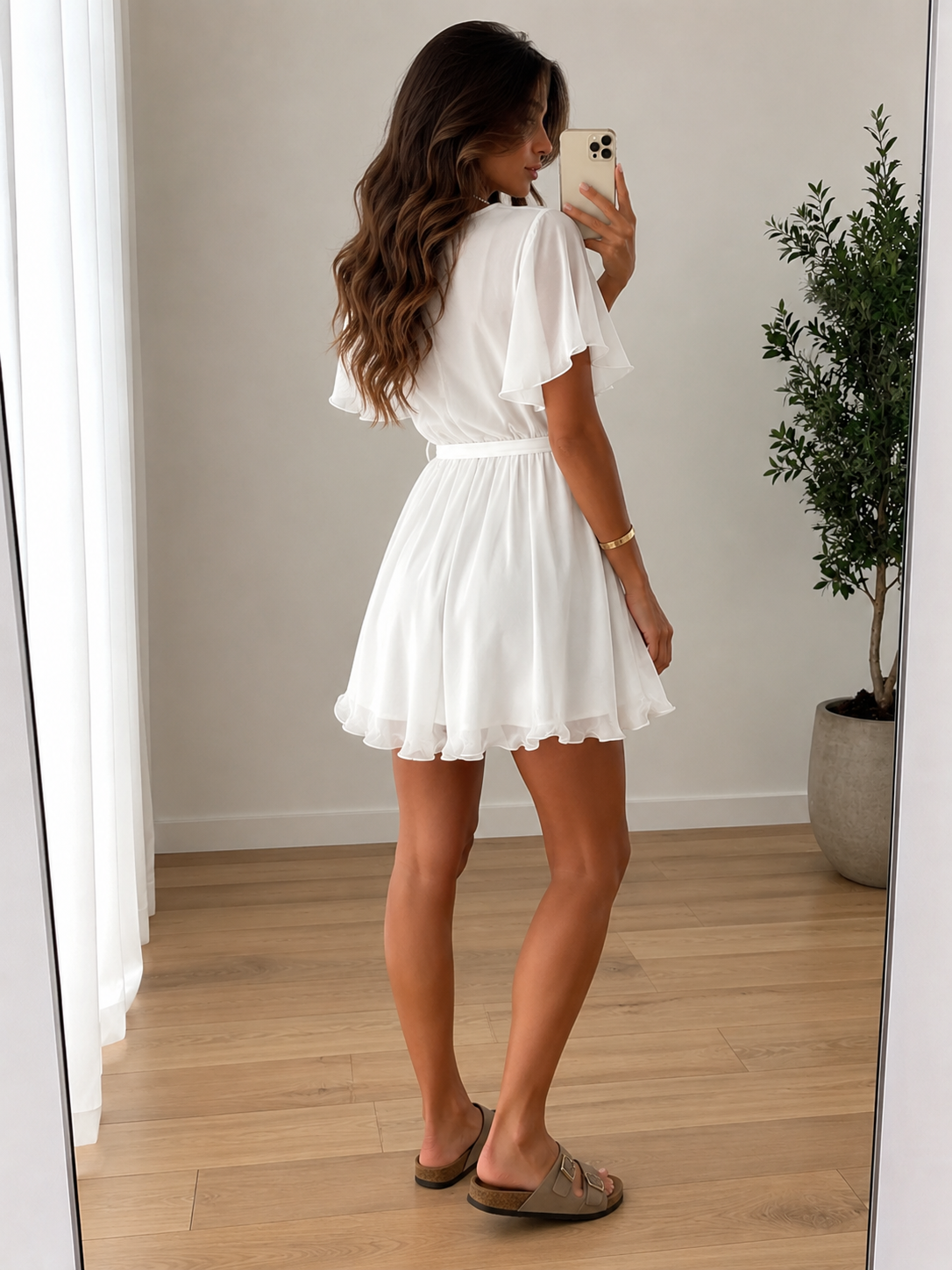Vestido ALMA– Escote cruzado con volante