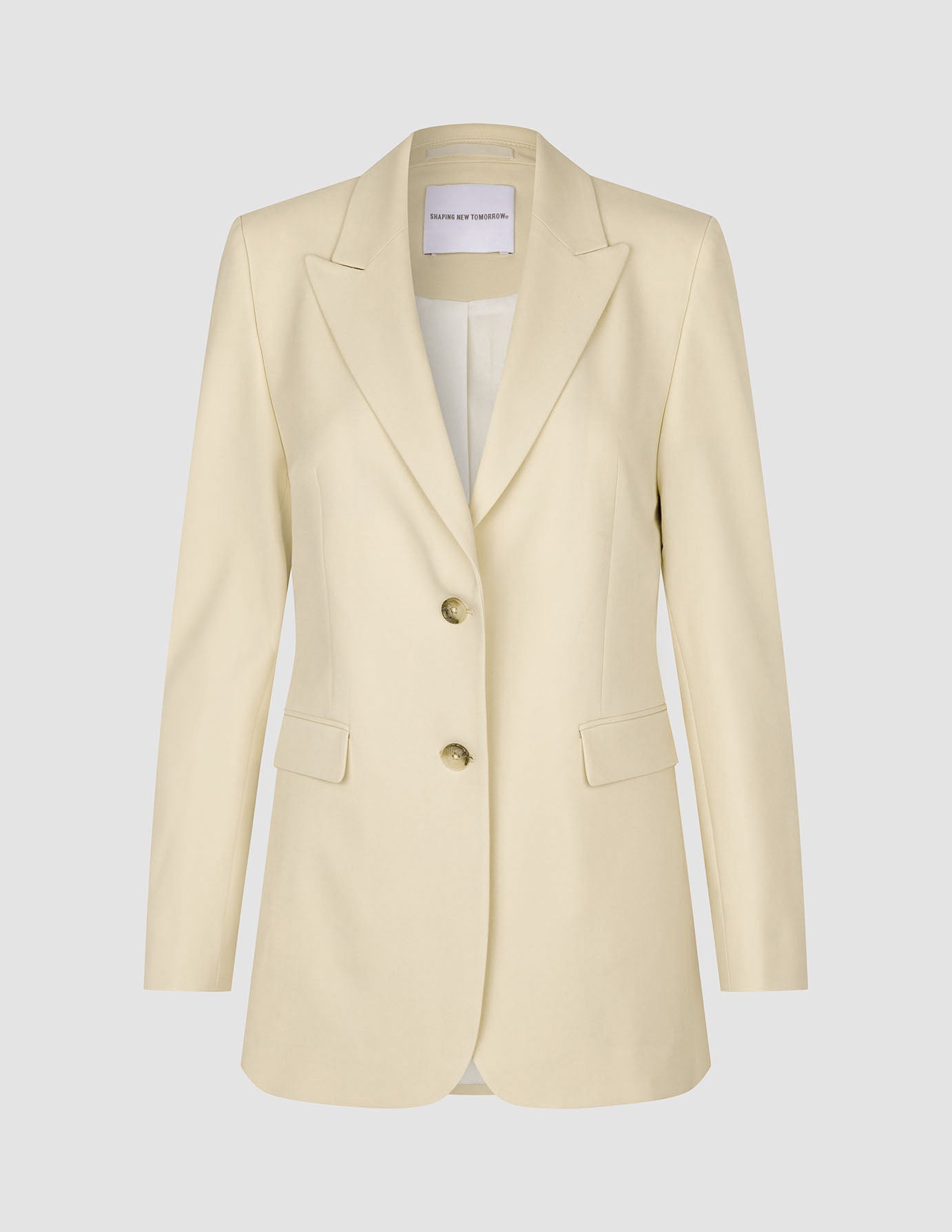 Traje Yolanda de corte entallado, amarillo brumoso