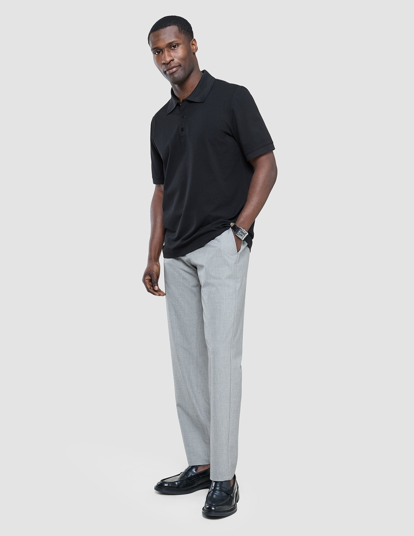 Pantalones elásticos Juan de color Gris carbón
