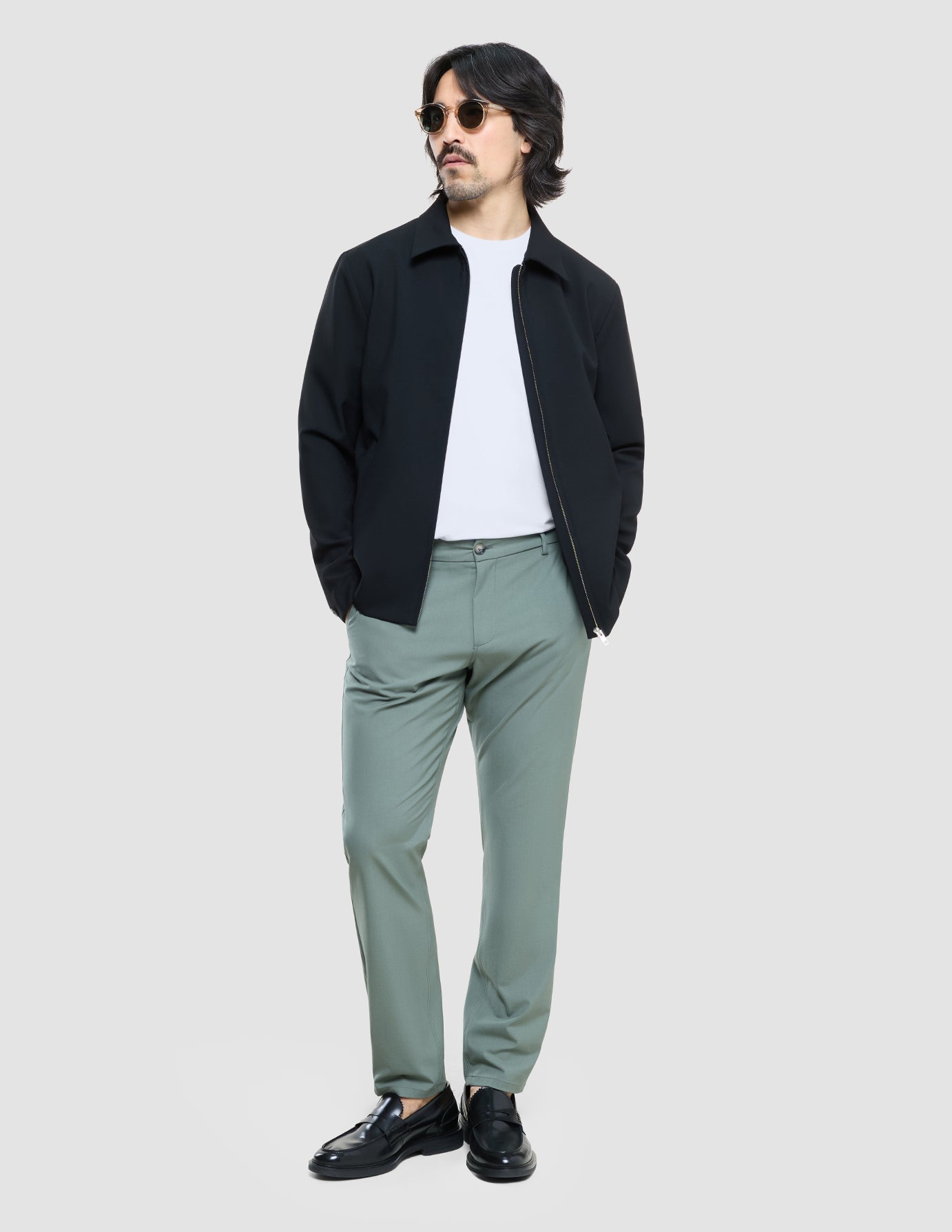 Pantalones elásticos Juan verde urbano