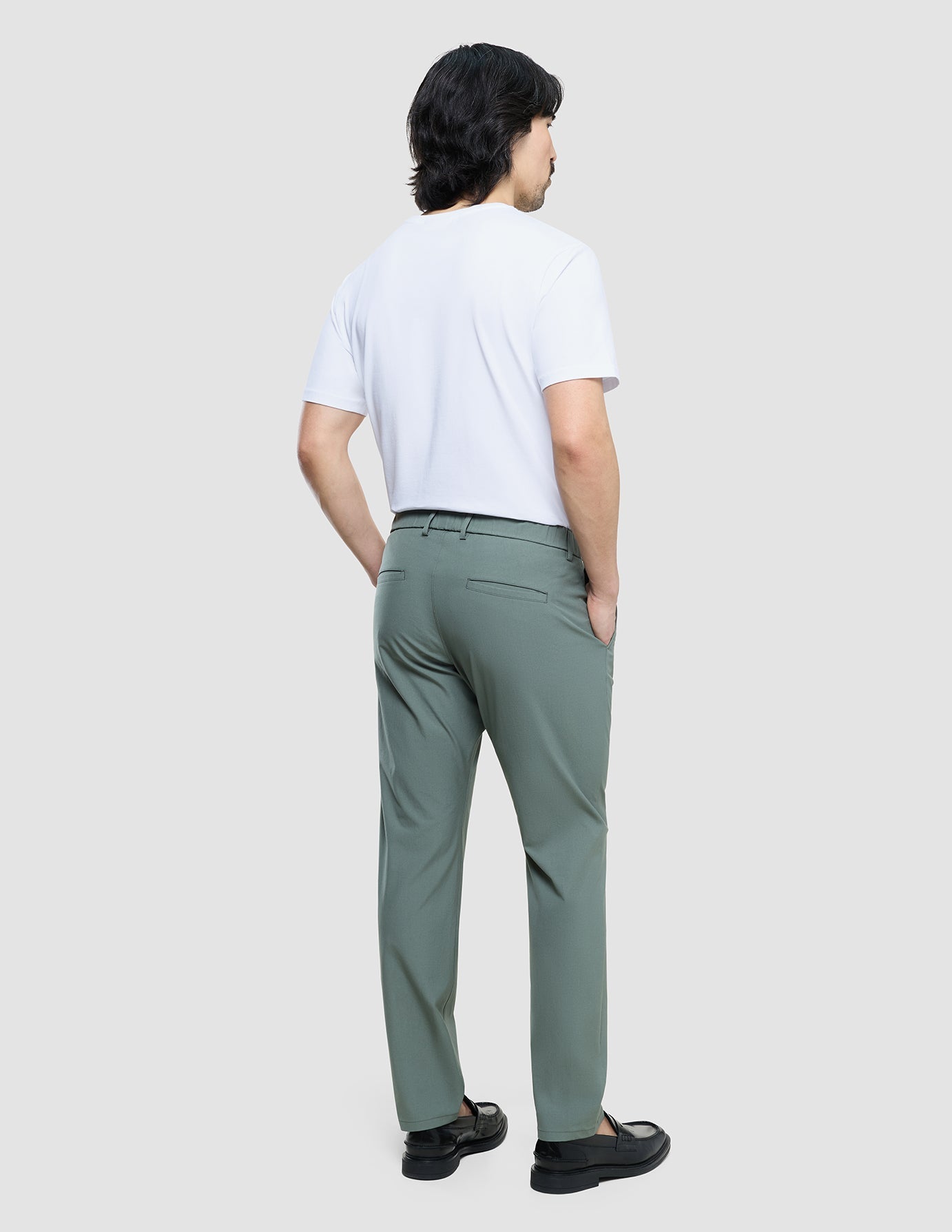 Pantalones elásticos Juan verde urbano