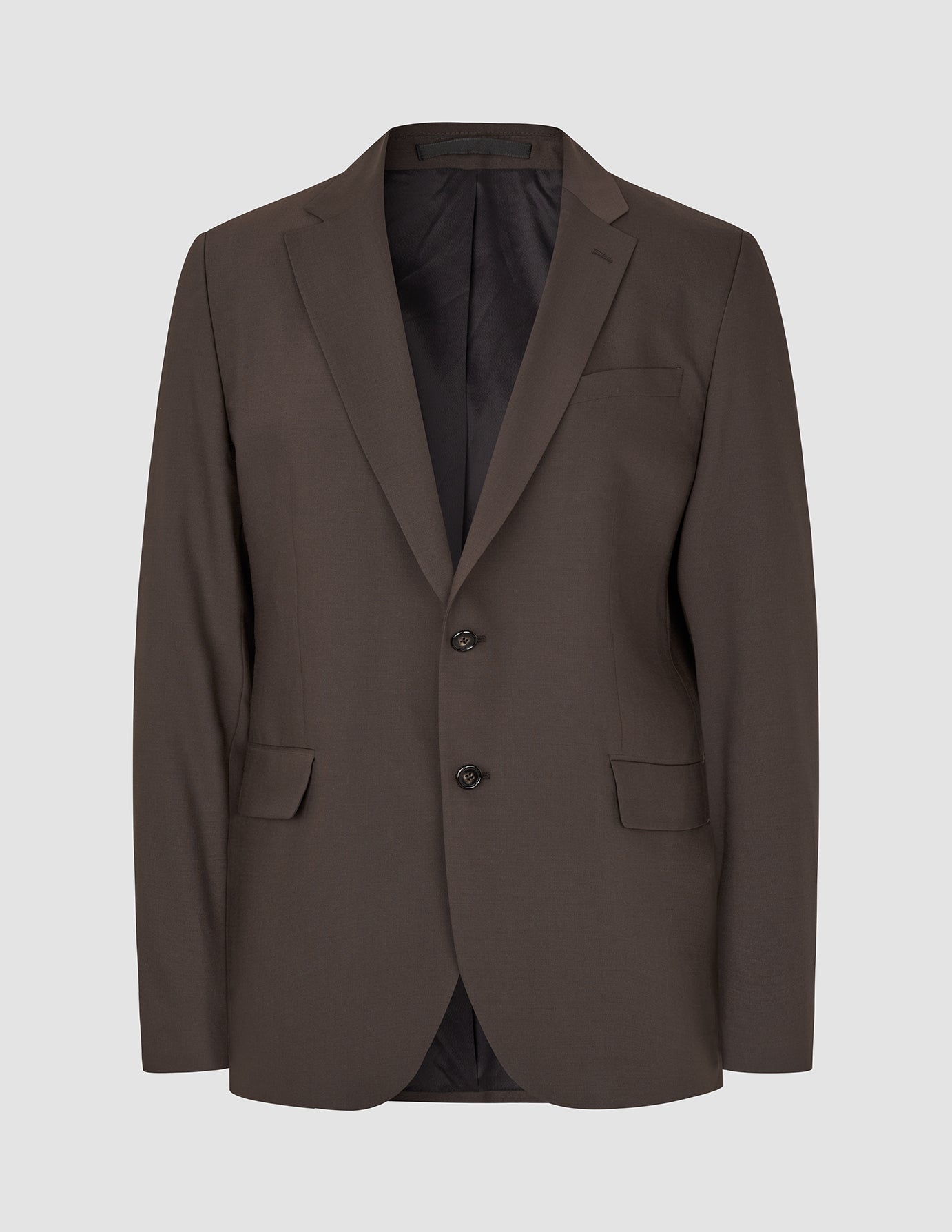 Traje de lana técnica, color marrón cacao